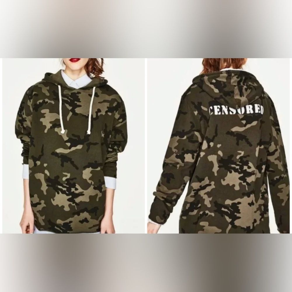 ZARA camo hoodie size Medium